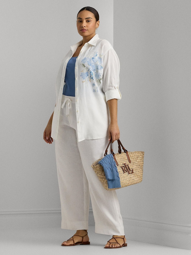 Lauren Ralph Lauren Curve Linen Drawstring Trousers - Image 1 of 4 Lauren Ralph Lauren Curve Linen Drawstring Trousers - Image 1 of 4