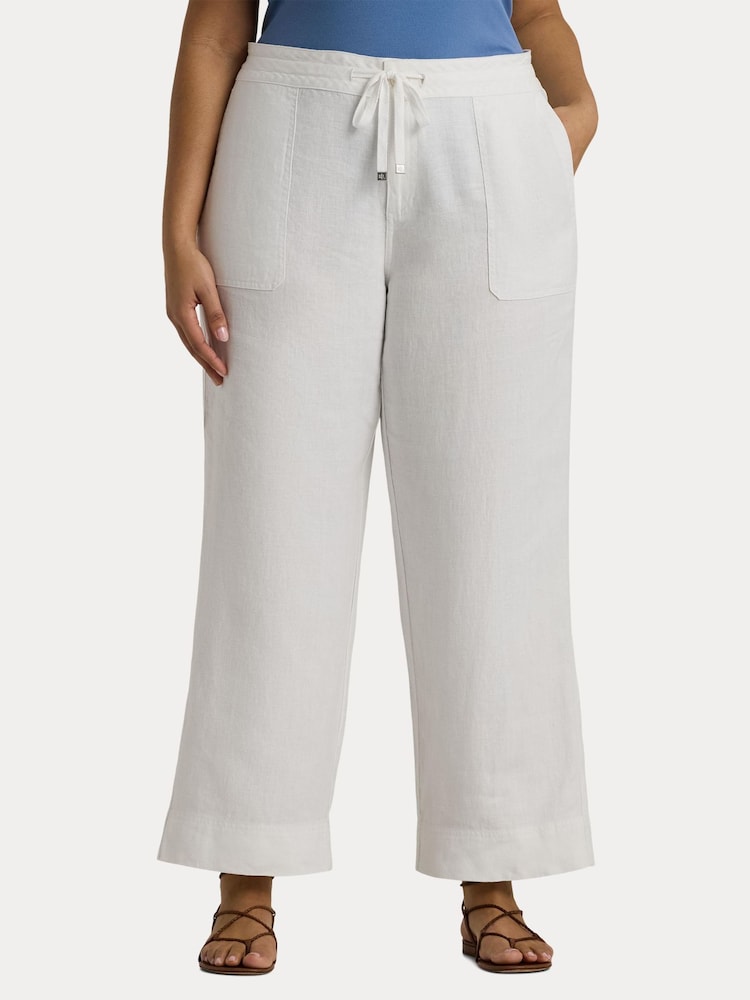 Lauren Ralph Lauren Curve Linen Drawstring Trousers - Image 4 of 4