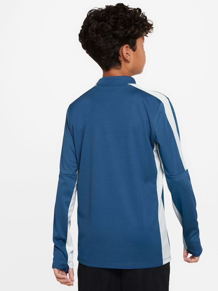 Nike Blue/White Dri-FIT Academy Half Zip Training Drill Top - Image 2 of 7
