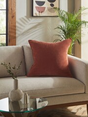 Peach Pink 59 x 59cm Soft Velour Cushion - Image 1 of 4