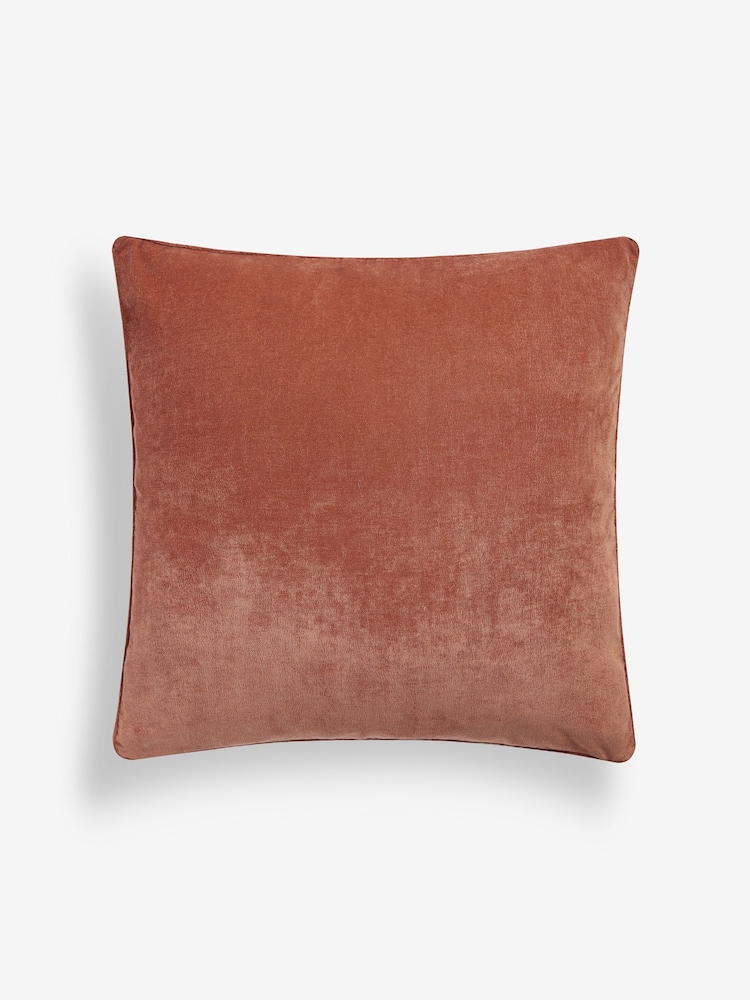Peach Pink 59 x 59cm Soft Velour Cushion - Image 2 of 4