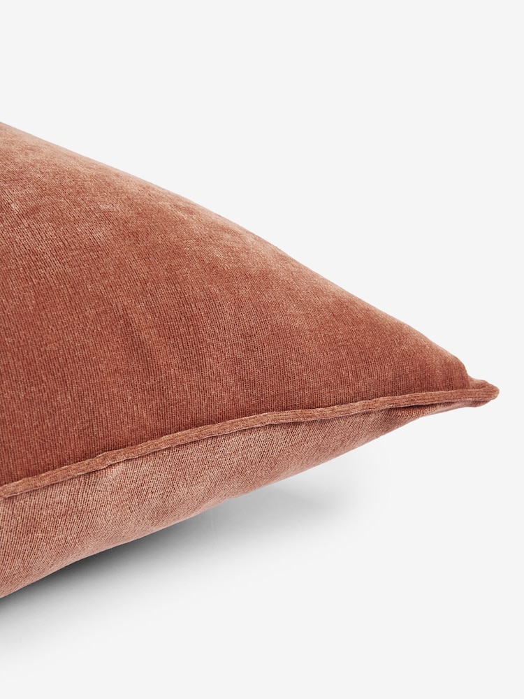 Peach Pink 59 x 59cm Soft Velour Cushion - Image 4 of 4