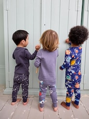 Mornariška/siva prostor - Snuggle 100% bombažna pižama 3 komplet (9mths-8yrs) - Slika 3 iz 10