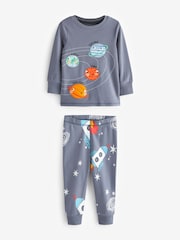 Mornariška/siva prostor - Snuggle 100% bombažna pižama 3 komplet (9mths-8yrs) - Slika 8 iz 10