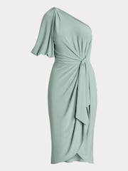 Lauren Ralph Lauren  Green Mariyow Jersey Tie Waist Balloon Sleeve Dress - Image 8 of 8