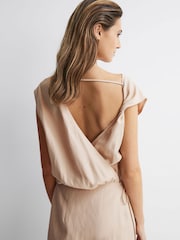 Reiss Nude Paloma Premium Linen Blend Open-Back Midi Dress - Image 7 of 7