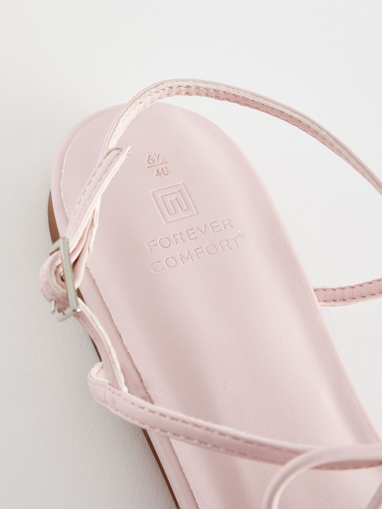 Pale Pink Regular/Wide Fit Forever Comfort ® Bow Slingback Sandals - Image 10 of 10