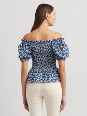 Lauren Ralph Lauren Floral Print Bierbrin Puff Sleeve Off-Shoulder Blouse - Image 2 of 8