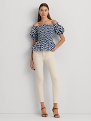 Lauren Ralph Lauren Floral Print Bierbrin Puff Sleeve Off-Shoulder Blouse - Image 3 of 8