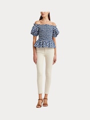 Lauren Ralph Lauren Floral Print Bierbrin Puff Sleeve Off-Shoulder Blouse - Image 7 of 8