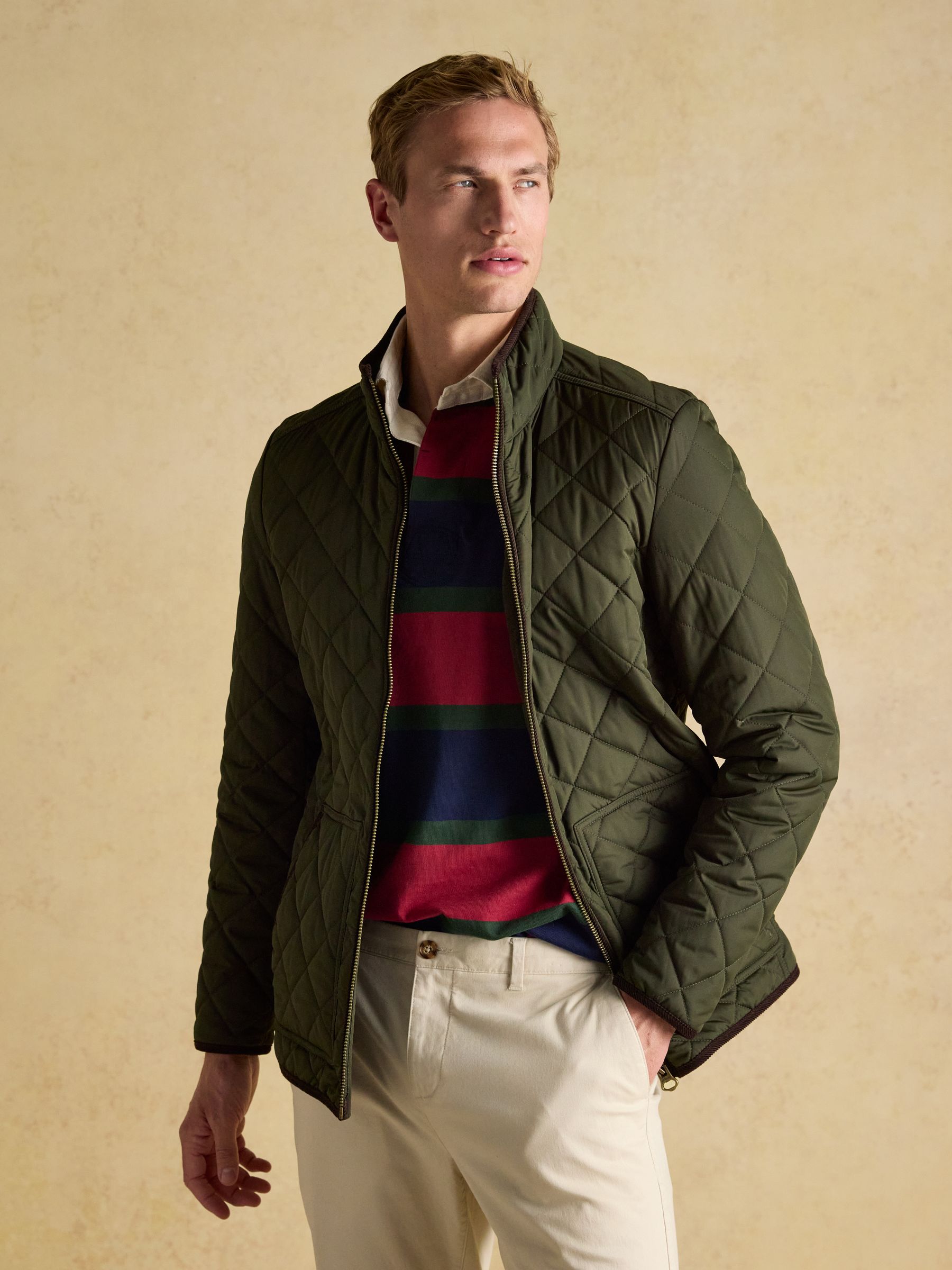 Buy Joules Maynard Green Diamond Quilted Jacket from Next Luxembourg