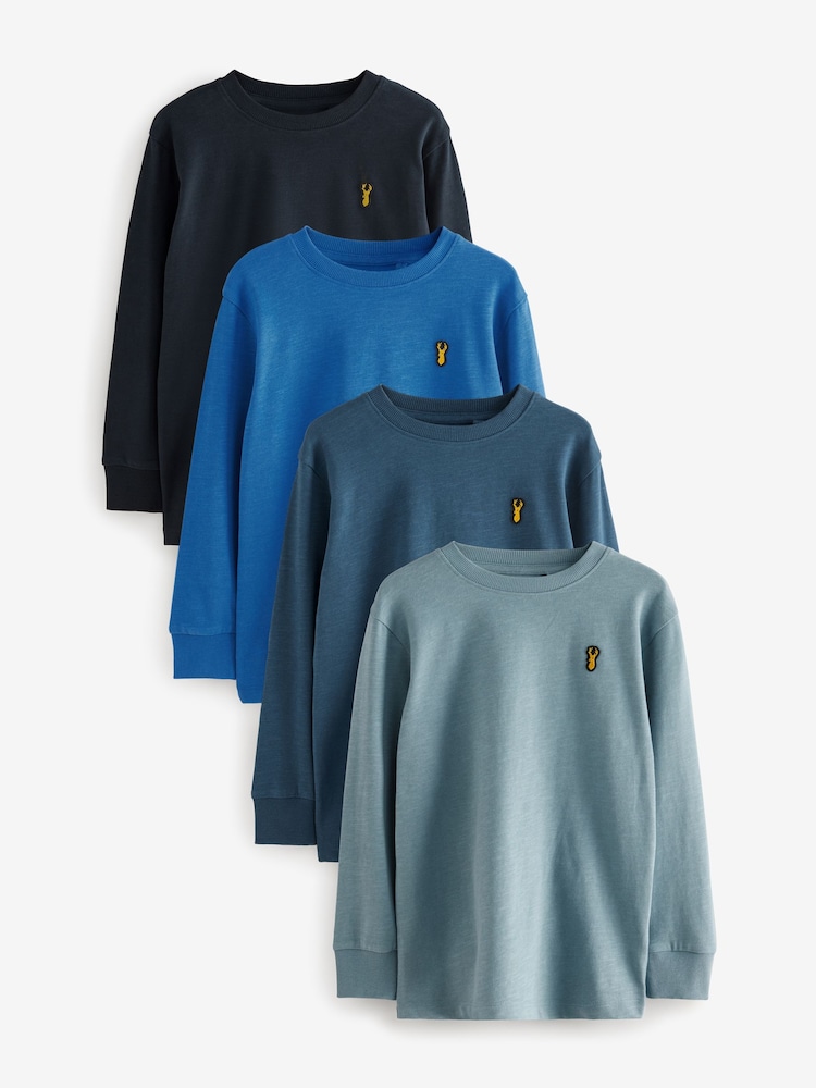 Blue Long Sleeve Cosy T-Shirts 4 Pack (3-16yrs) - Image 1 of 8