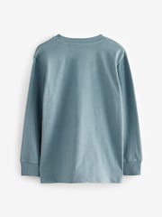 Blue Long Sleeve Cosy T-Shirts 4 Pack (3-16yrs) - Image 6 of 8