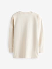 Ochre Yellow/Cream 100% Cotton Long Sleeve Colourblock T-Shirts 3 Pack (3-16yrs) - Image 5 of 6