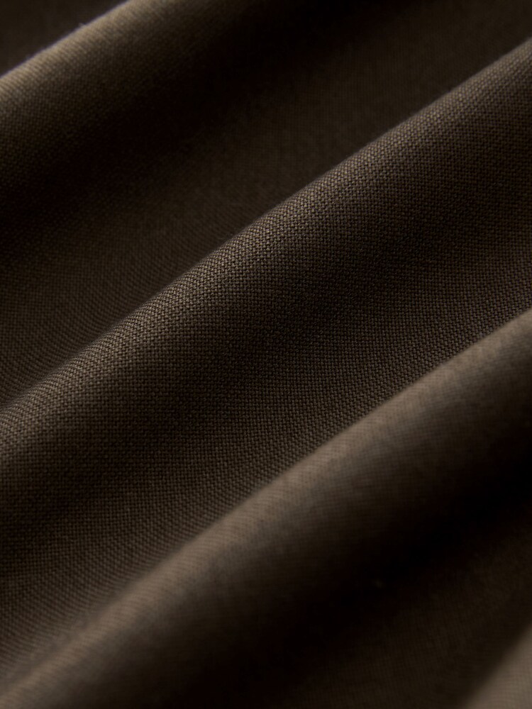Dark Brown Slim Fit Long Sleeve Oxford Shirt - Image 8 of 8