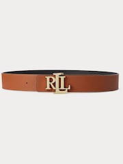 Lauren Ralph Lauren Reversible Monogram Logo Leather Belt - Image 2 of 2