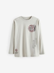 Purple/Stone/Black Skeleton Graphic Print Relaxed Fit Long Sleeve T-Shirts 3 Pack (3-16yrs) - Image 3 of 7