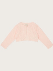 Monsoon Pink Baby Lace 100% Cotton Cardigan - Image 1 of 3