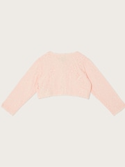 Monsoon Pink Baby Lace 100% Cotton Cardigan - Image 2 of 3