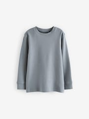 Grey/ Mauve/ Blue Textured Long Sleeve T-Shirts 3 Pack (3-16yrs) - Image 2 of 6