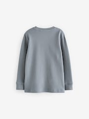 Grey/ Mauve/ Blue Textured Long Sleeve T-Shirts 3 Pack (3-16yrs) - Image 3 of 6