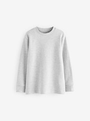 Grey/ Mauve/ Blue Textured Long Sleeve T-Shirts 3 Pack (3-16yrs) - Image 5 of 6
