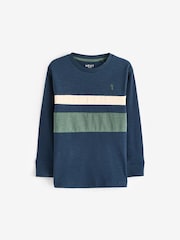 Green/Navy Blue Colourblock Long Sleeve T-Shirts 3 Pack (3-16yrs) - Image 4 of 6