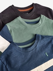 Green/Navy Blue Colourblock Long Sleeve T-Shirts 3 Pack (3-16yrs) - Image 6 of 6