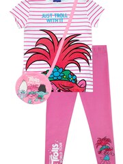 Character Grey Trolls 100% Cotton T-Shirt and Leggings Set - Image 1 of 5