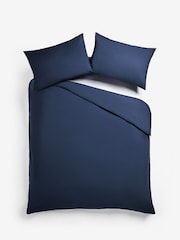 Navy Blue Collection Luxe 200 Thread Count 100% Egyptian Cotton Percale Luxury Duvet Cover And Pillowcase Set - Image 5 of 5