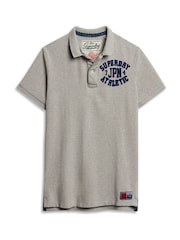 Grau - Superdry Vintage Athletic Poloshirt aus 100 % Baumwolle - Bild 4 von 6