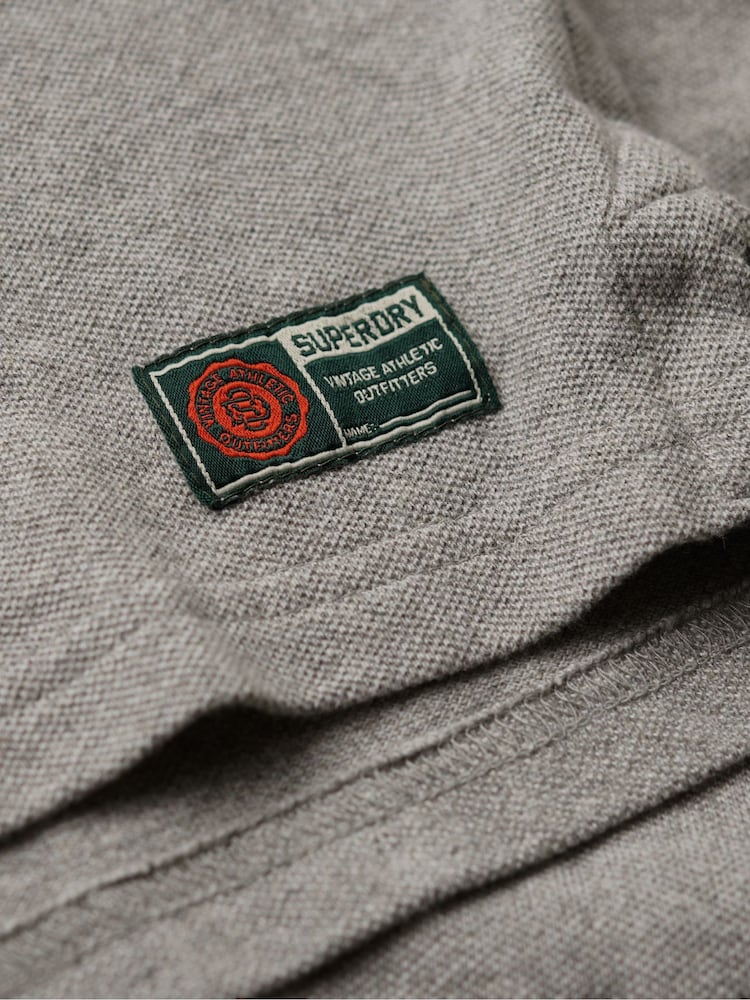 Grau - Superdry Vintage Athletic Poloshirt aus 100 % Baumwolle - Bild 6 von 6