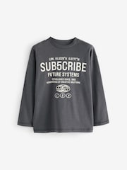 رمادي - حزمة من 2 تيشرت بأكمام طويلة من القطن 100% تشكيلة Subscribe (3–16 سنة) - صورة 6 من 8