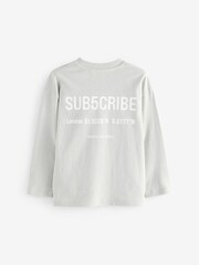 رمادي - حزمة من 2 تيشرت بأكمام طويلة من القطن 100% تشكيلة Subscribe (3–16 سنة) - صورة 7 من 8