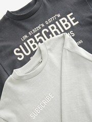 رمادي - حزمة من 2 تيشرت بأكمام طويلة من القطن 100% تشكيلة Subscribe (3–16 سنة) - صورة 8 من 8