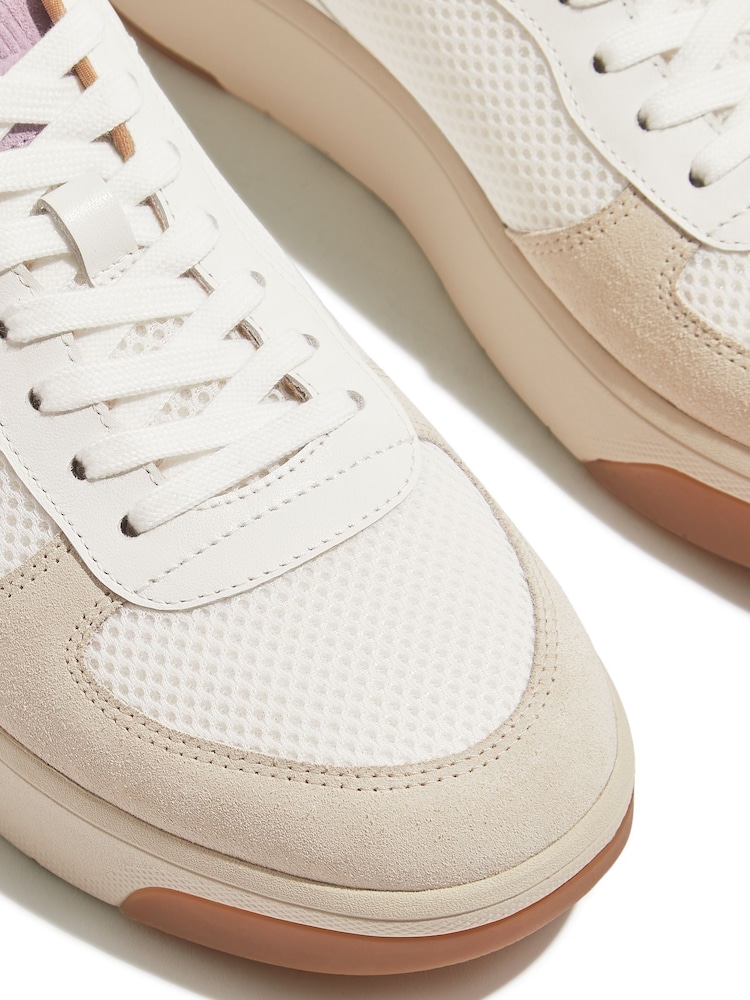 FitFlo Rally Evo Leather Mesh Suede White Sneakers - Image 4 of 4