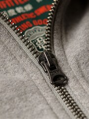 Superdry Light Grey Marl / Dark Grey 100% Cotton Vintage Athletic Zip Hoodie - Image 6 of 6