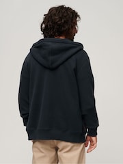 Superdry Blue Eclipse Navy Essential Logo Zip-Up Hoodie - Image 2 of 7