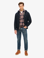 Superdry Blue Eclipse Navy Essential Logo Zip-Up Hoodie - Image 3 of 7