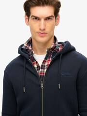 Superdry Blue Eclipse Navy Essential Logo Zip-Up Hoodie - Image 4 of 7