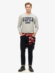 Grau - Superdry Vintage Athletic Chest Langarm-T-Shirt aus 100 % Baumwolle - Bild 1 von 6