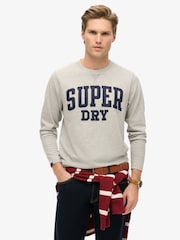 Grau - Superdry Vintage Athletic Chest Langarm-T-Shirt aus 100 % Baumwolle - Bild 2 von 6