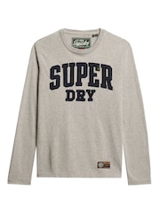 Grau - Superdry Vintage Athletic Chest Langarm-T-Shirt aus 100 % Baumwolle - Bild 4 von 6