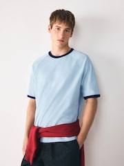 Blue Relaxed Fit Ringer T-Shirt - Image 1 of 8