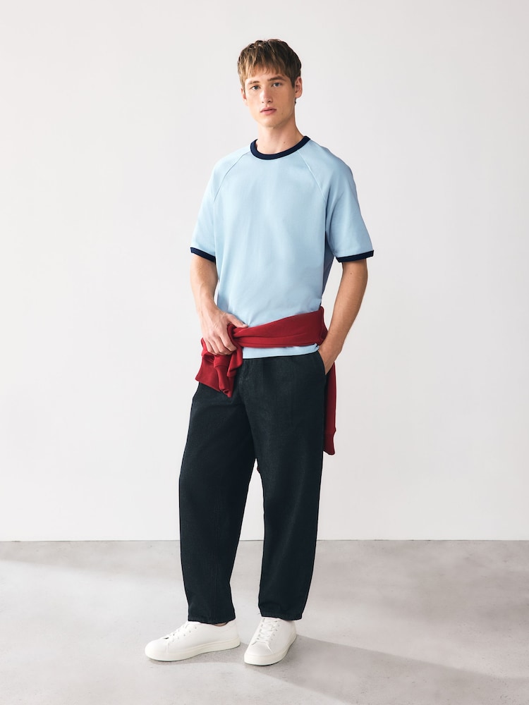 Blue Relaxed Fit Ringer T-Shirt - Image 2 of 8 Blue Relaxed Fit Ringer T-Shirt - Image 2 of 8