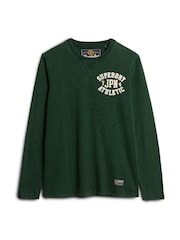 Superdry Green 100% Cotton Vintage Athletic Chest Long Sleeve T-Shirt - Image 4 of 6