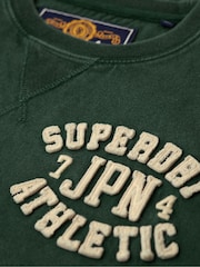 Superdry Green 100% Cotton Vintage Athletic Chest Long Sleeve T-Shirt - Image 5 of 6