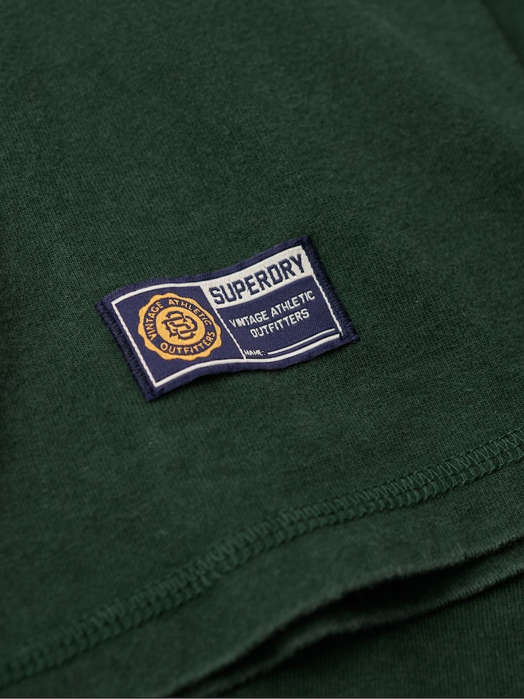 Superdry Green 100% Cotton Vintage Athletic Chest Long Sleeve T-Shirt - Image 6 of 6