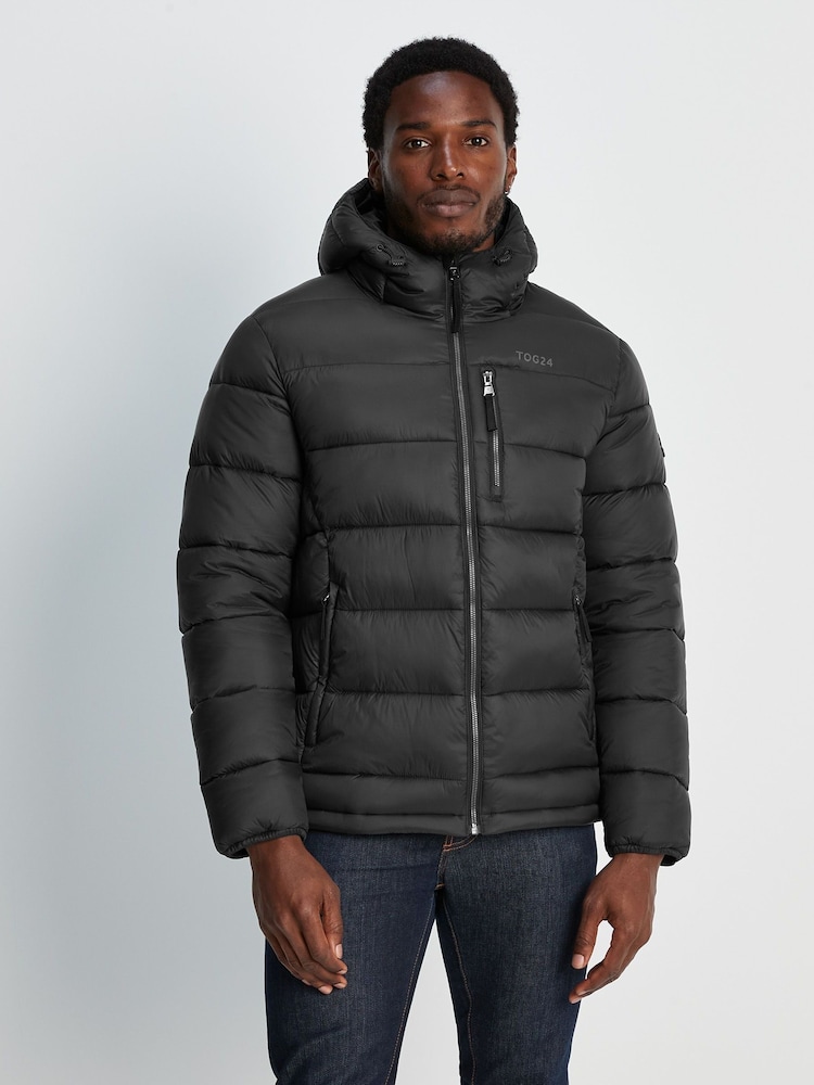 Tog 24 Black Maloney Hooded Padded Coat Jacket - Image 1 of 8