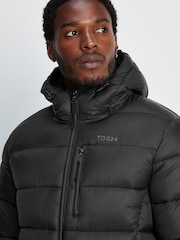 Tog 24 Black Maloney Hooded Padded Coat Jacket - Image 6 of 8